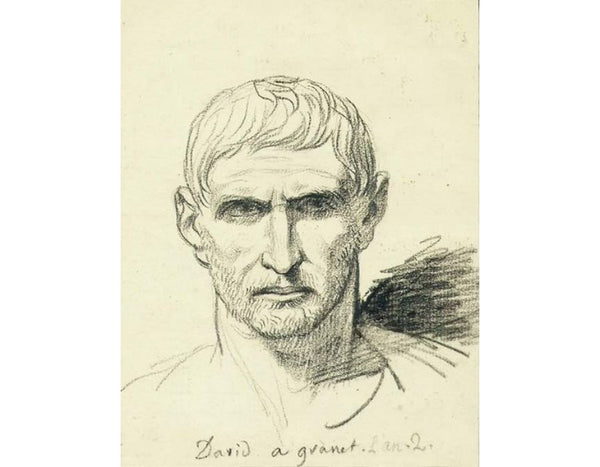 The head of a bearded man after a Roman bust Painting by Jacques Louis David