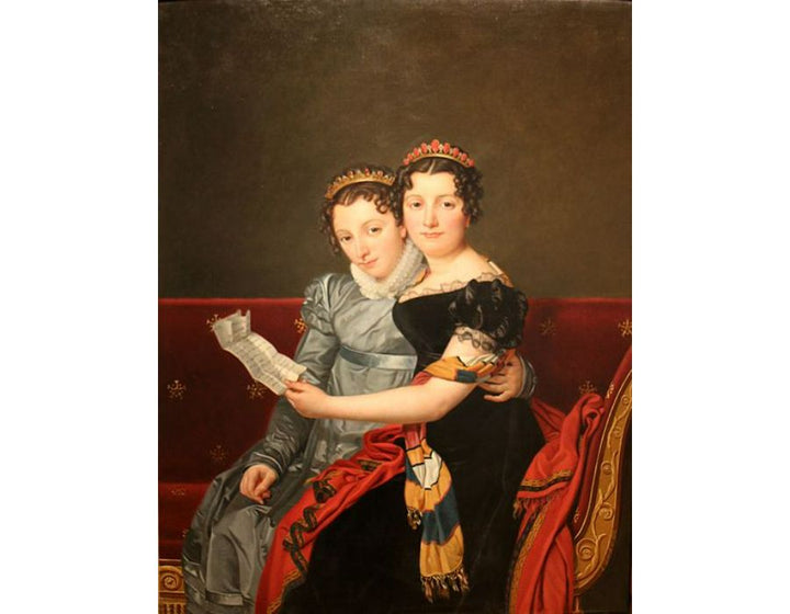 Portrait of Charlotte and Zenaide Bonaparte Painting by Jacques Louis David