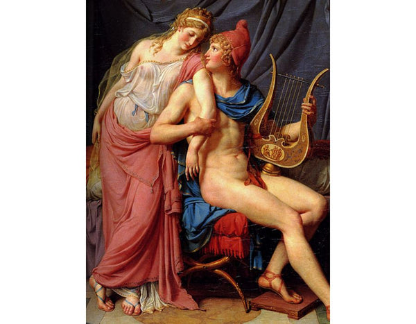 The Courtship of Paris and Helen [detail: 1] Painting by Jacques Louis David