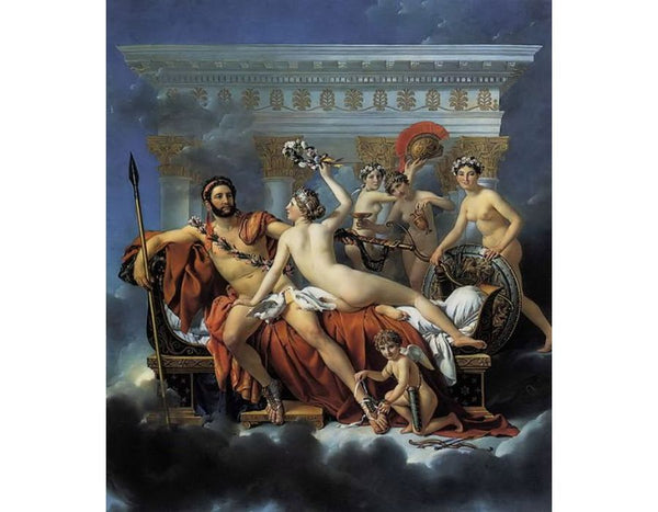 Mars Disarmed by Venus and the Three Graces 1824 Painting by Jacques Louis David.