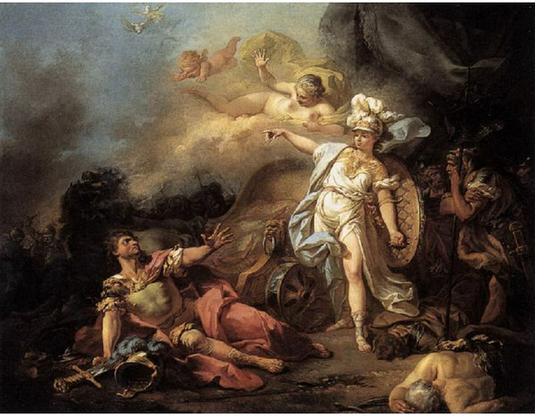 The Combat of Mars and Minerva 1771 Painting by Jacques Louis David