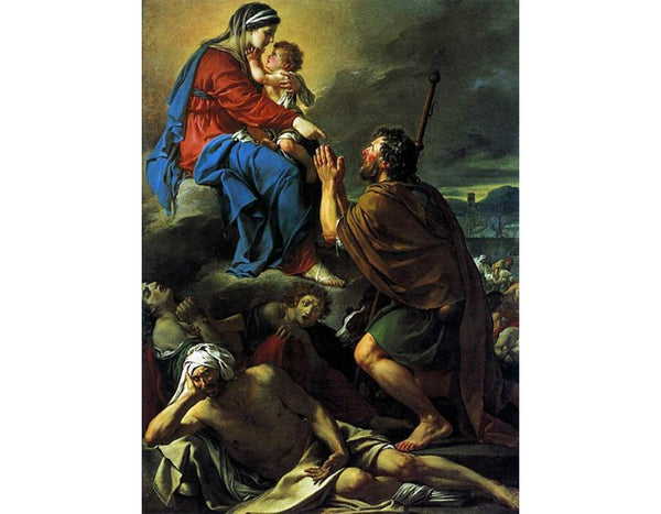 St Roch Asking the Virgin Mary to Heal Victims of the Plague 1780 Painting by Jacques Louis David