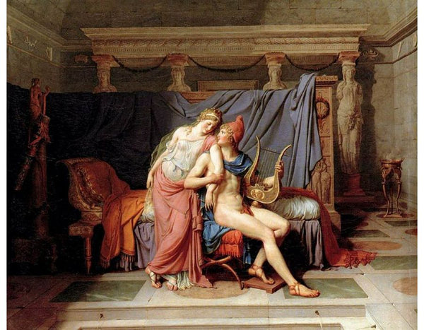 The Courtship of Paris and Helen Painting by Jacques Louis David