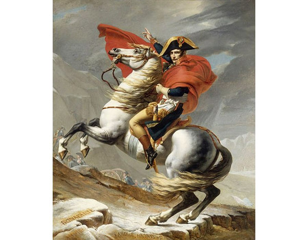 Napolean Bonaparte crossing the Alps by the Great Saint Bernard Pass- 1800 Painting by Jacques Louis David