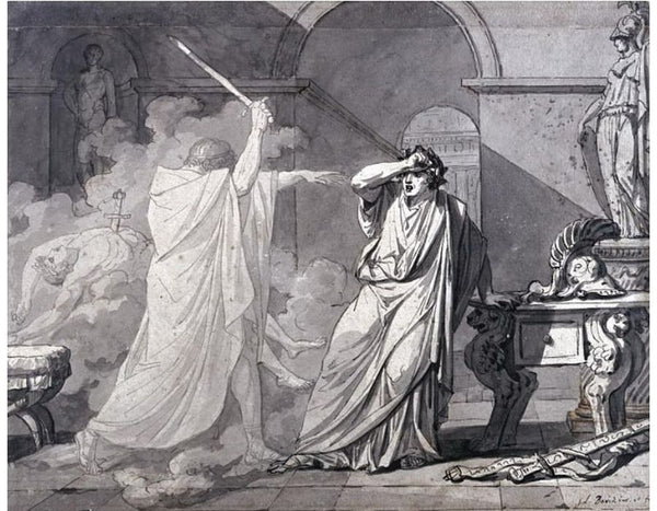 The Ghost Of Septimus Severus Appearing To Caracalla, After The Murder Of His Brother Geta Painting by Jacques Louis David