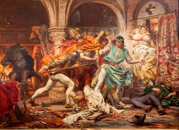 Death of King Przemysl II Painting by Jan Matejko