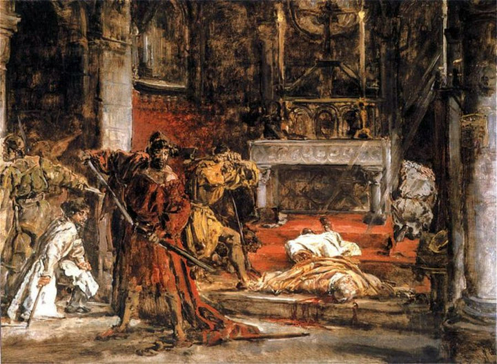 Murder of St. Stanislaus Painting by Jan Matejko
