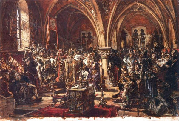 First Seym in Leczyca, AD 1182 Painting by Jan Matejko