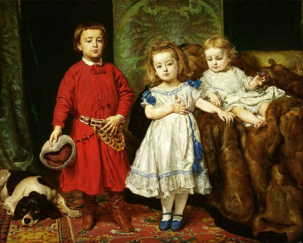 Portrait of Artist's Children Painting by Jan Matejko