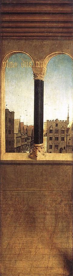 The Ghent Altarpiece- Arched Window with a View 1432 