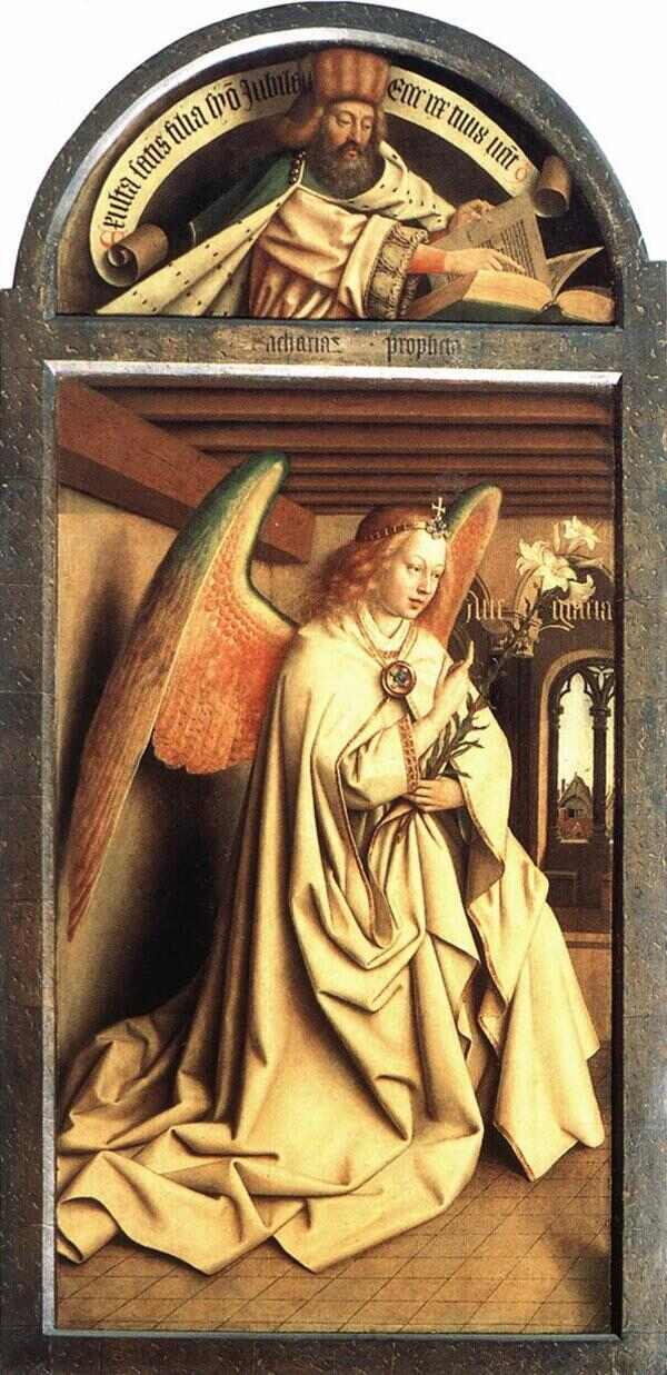 The Ghent Altarpiece Adoration of the Lamb (detail) 2The Ghent Altarpiece Prophet Zacharias; Angel of the Annunciation 