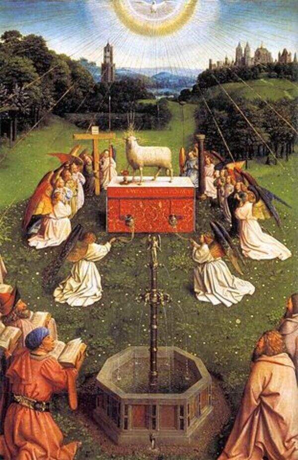 The Ghent Altarpiece Adoration of the Lamb (detail) 3 