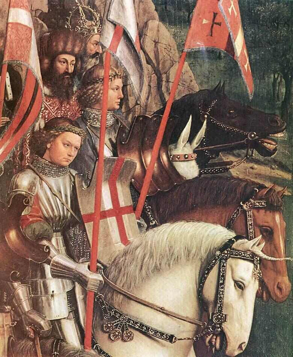 The Ghent Altarpiece- The Soldiers of Christ (detail) 1427-30 