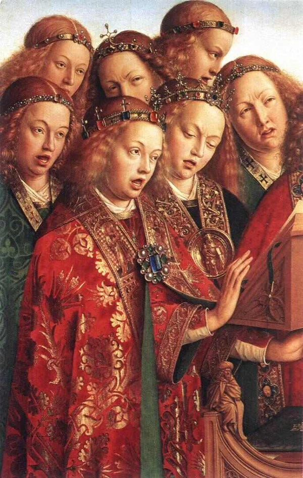 The Ghent Altarpiece- Singing Angels 1427-29 
