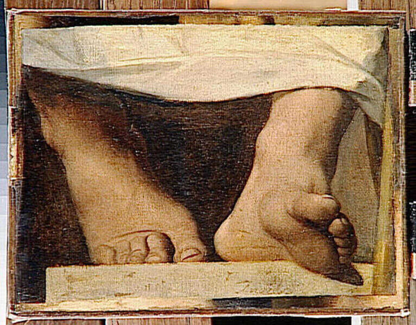 Study for the Apotheosis of Homer, Homer's feet 