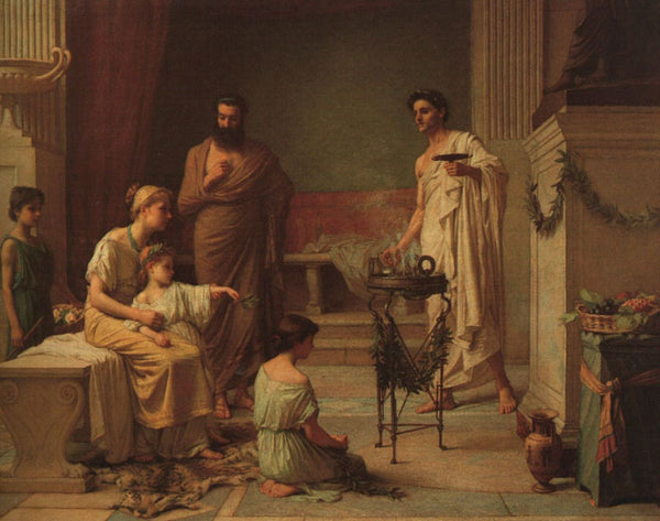 A Sick Child brought into the Temple of Aesculapius 1877 Painting by John William Waterhouse