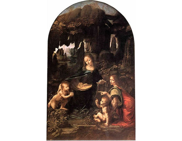 Madonna of the Rocks, Scene Mary with baby Jesus, John the Baptist as a child and an angel 2 