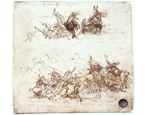 Study of battles on horseback and on foot 1503-04 