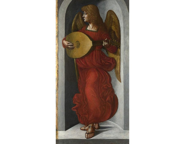An Angel in Red with a Lute 