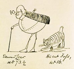 Edward Lear Aged 73 and a Half and His Cat Foss Aged 16 
