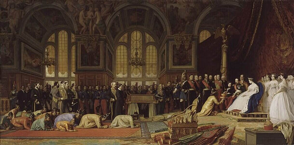 The Reception Of The Siamese Ambassadors At Fontainebleau Painting by Jean-Leon