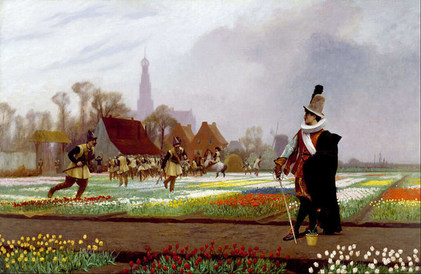 Duel among the Tulips Painting by Jean-Leon