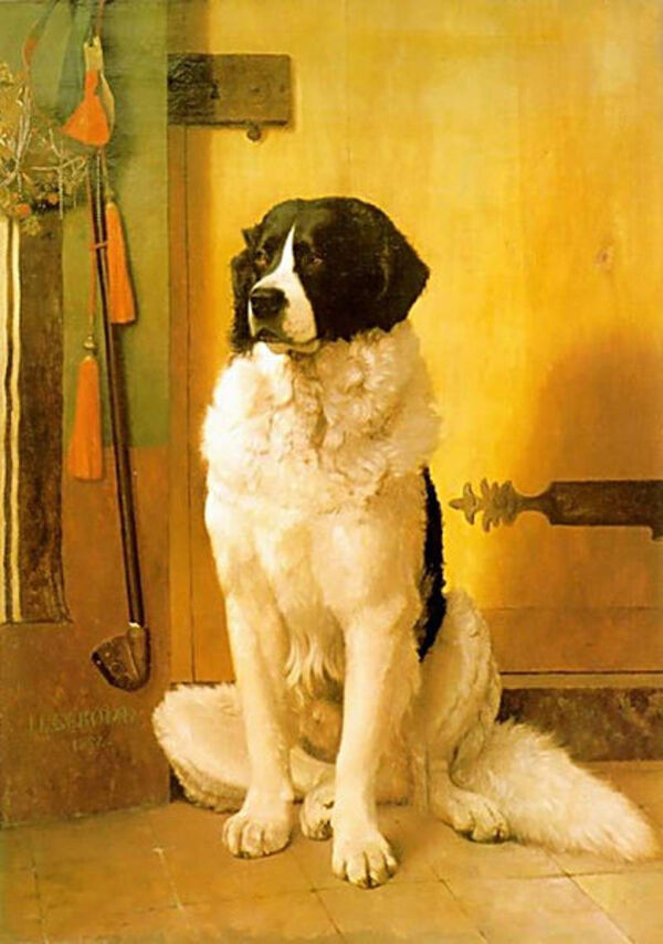 Study Of A Dog Painting by Jean-Leon