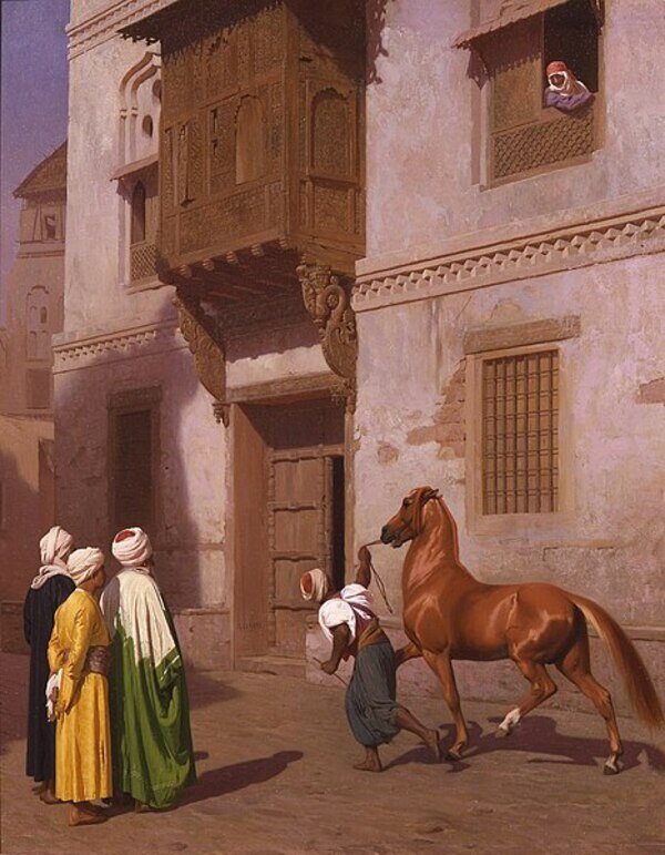 Horse Merchant in Cairo Painting by Jean-Leon