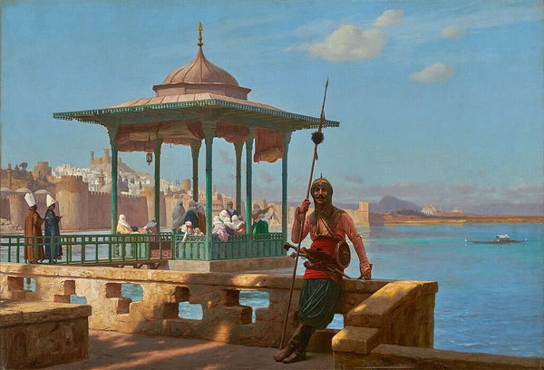 Harem in the Kiosk (or The Guardian of the Seraglio) Painting by Jean-Leon