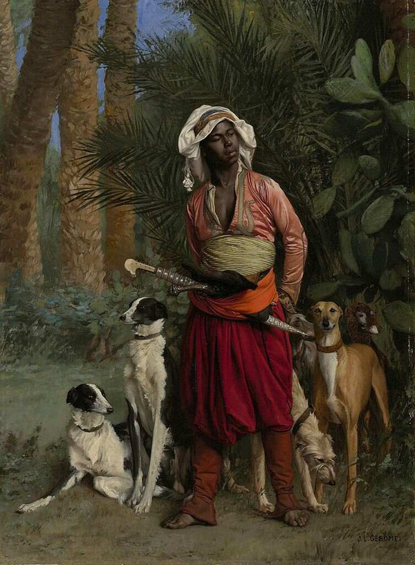 The Negro Master of the Hounds Painting by Jean-Leon