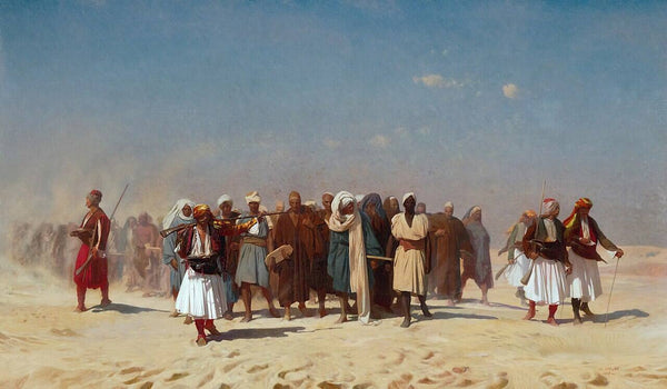 Egyptian Recruits Crossing The Desert Painting by Jean-Leon