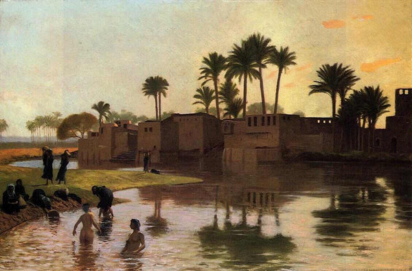 Bathers by the Edge of a River Painting by Jean-Leon