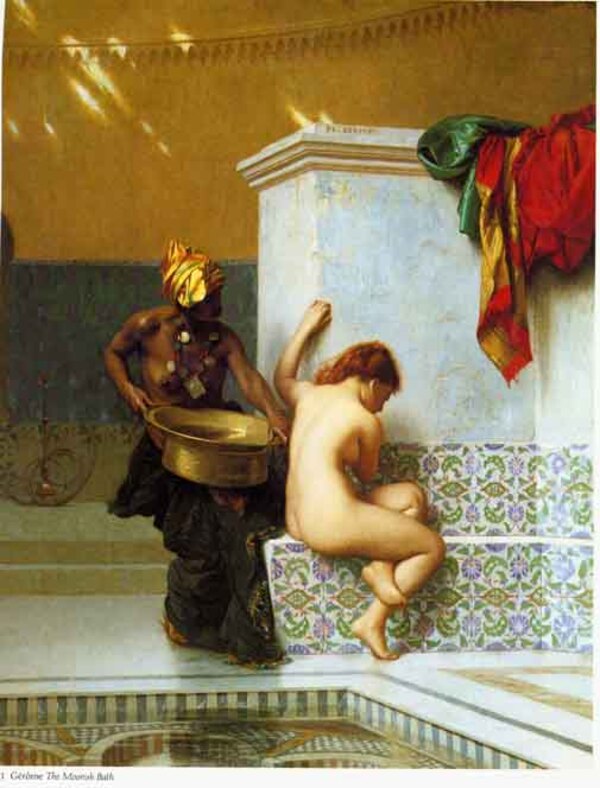 Bain turc ou Bain maure (deux femmes) (Turkish Bath or Moorish Bath (Two Women)) Painting by Jean-Leon