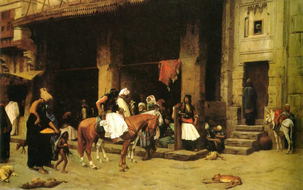 A Street Scene In Cairo Painting by Jean-Leon