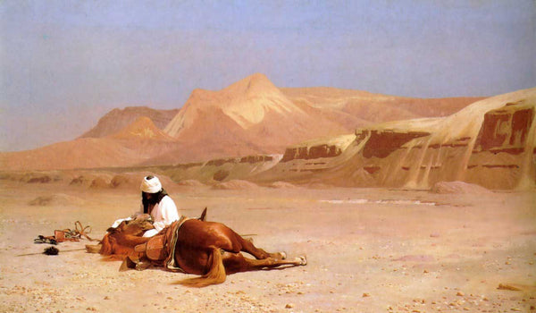 The Arab and his Steed (or In the Desert) Painting by Jean-Leon
