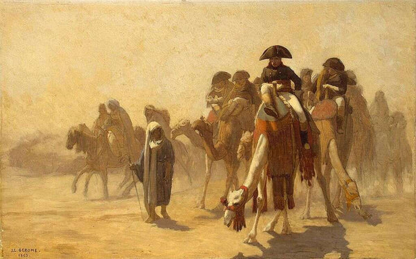General Bonaparte With His Military Staff In Egypt Painting by Jean-Leon