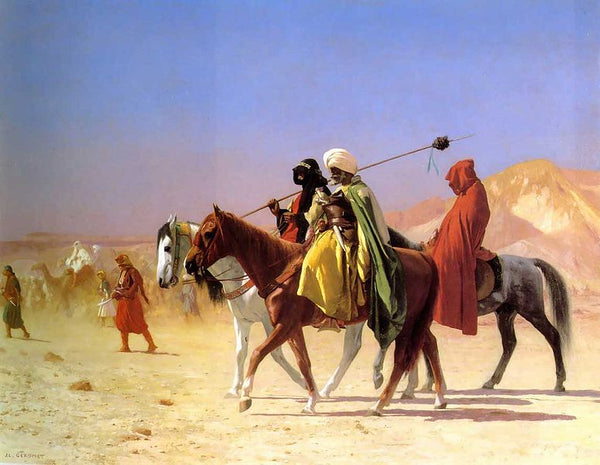 Arabs Crossing The Desert Painting by Jean-Leon