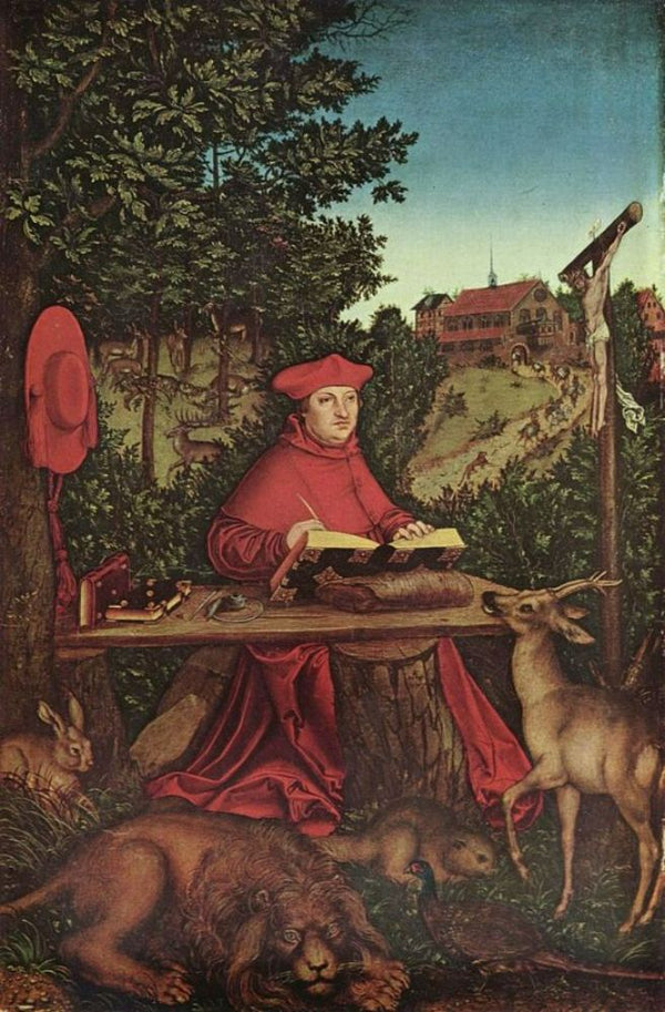 Cardinal Albrecht of Brandenburg as St Jerome in a Landscape 