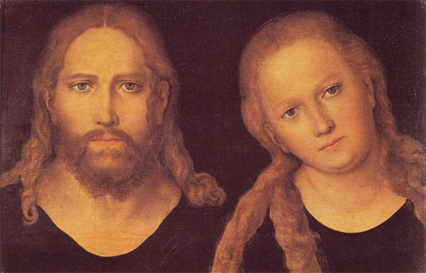 Christ and the Virgin Mary (or Mary Magdalen) 