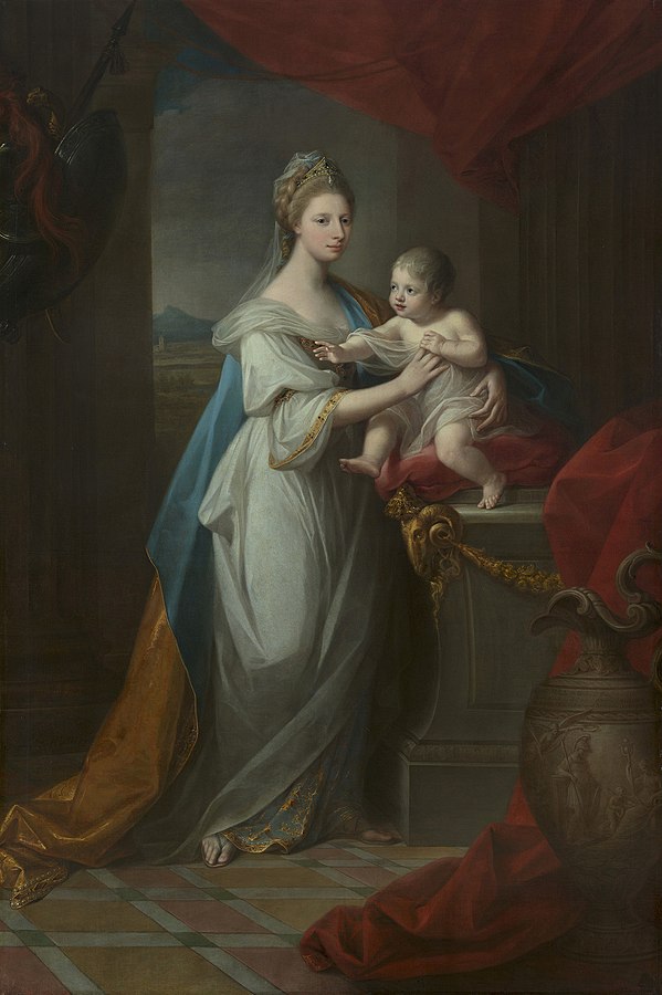 Portrait of Augusta of Hanover with her first born son Karl Georg of Brunswick 