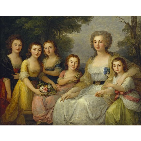 Portrait of Countess A S Protasova with Her Nieces 