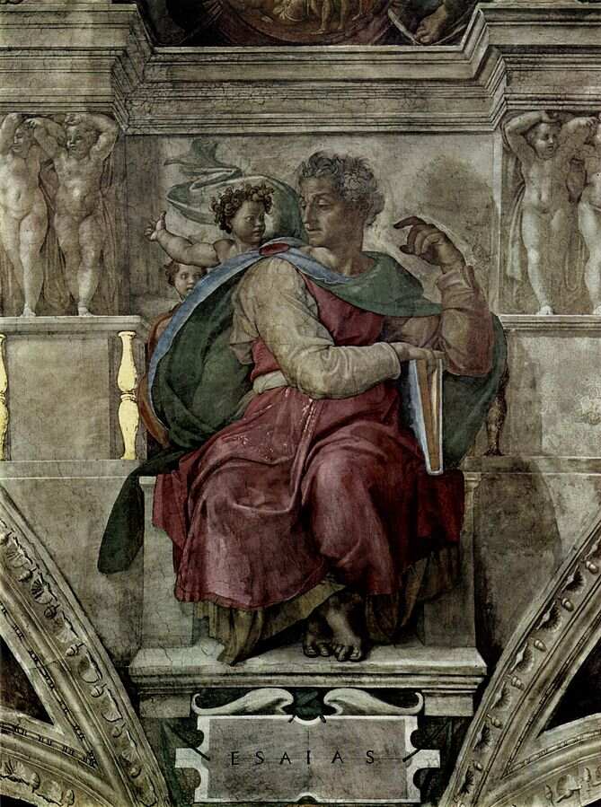 Ceiling fresco for the story of creation in the Sistine Chapel, scene of the Prophet bezel Jessaja 
