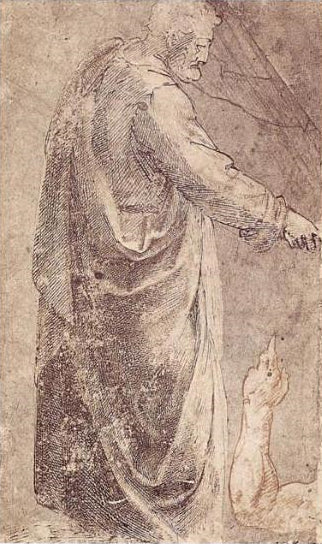 Male Figure after Masaccio, Arm Studies (recto) 