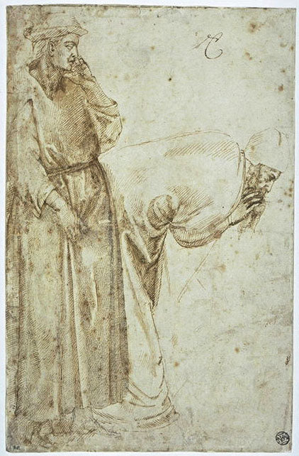Two Male Figures after Giotto (recto) 