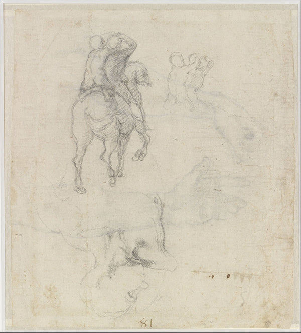 Horse with Two Riders (recto) 