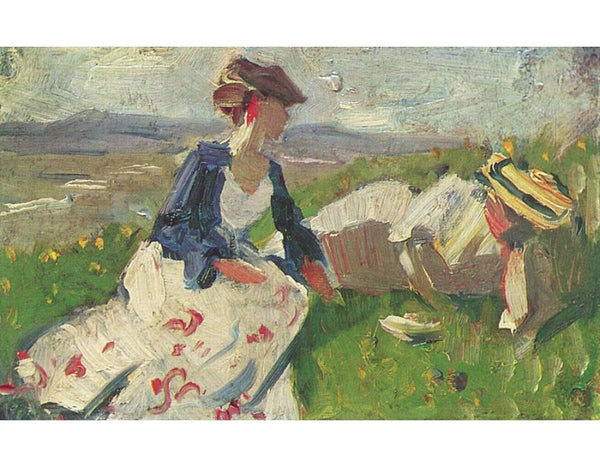 Two Women On The Hillside Sketch 