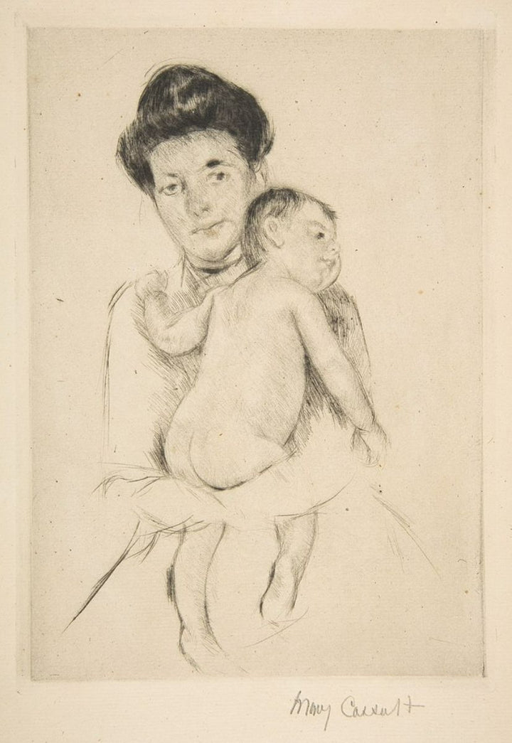 Mother Holding Nude Baby 