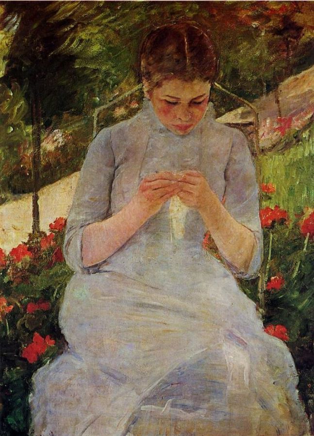 Young Woman Sewing in the garden, c.1880-82 