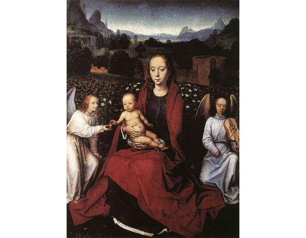 Virgin and Child in a Rose-Garden with Two Angels 1480s 