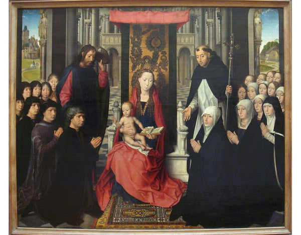 The Virgin And Child Between St James And St Dominic Presenting The Donors And Their Families Known As The Virgin Of Jacques Floreins 